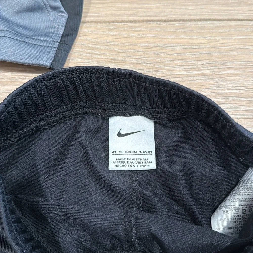 NIKE KIDS Gray Black Color Block Dri-Fit Full Zip Jacket Jogger 2-Piece Set 4T‎